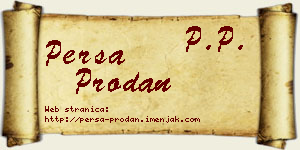 Persa Prodan vizit kartica